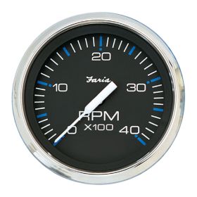 Faria Chesapeake Black SS 4" Tachometer - 4,000 RPM (Diesel - Magnetic Pick-up)