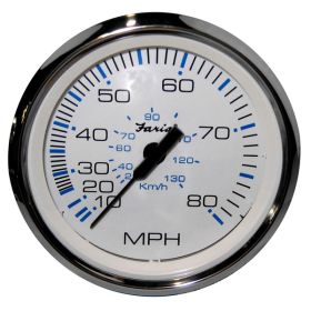 Faria Chesapeake White SS 4" Speedometer - 80MPH (Pitot)