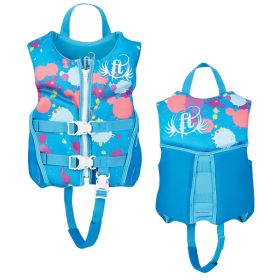 Full Throttle Hinged Rapid-Dry Flex-Back Life Vest - Child 30-50lbs - Aqua