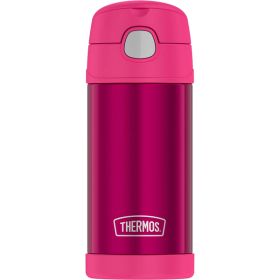 Thermos FUNtainer&reg; Stainless Steel Insulated Pink Water Bottle w/Straw - 12oz