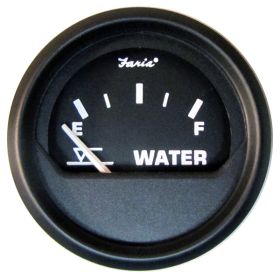 Faria Euro Black 2" Tank Level Gauge - Potable Water