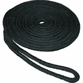 SeaSense 0.5 in x 25 ft Double Braid Dockline-Black