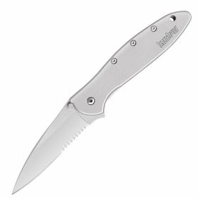 Kershaw Leek Assisted 3 in Bead Blast Comboedge SS Handle