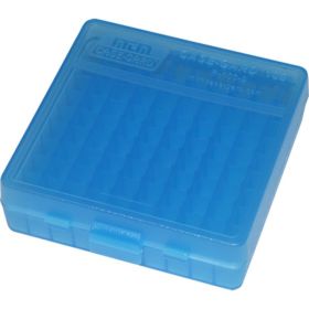 MTM Ammo Box 100 Round Flip-Top 40 10mm 45 ACP Clear Blue