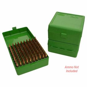 MTM Ammo Box 100 Round Flip-Top 22-250 243 308 Win 220 Swift Green